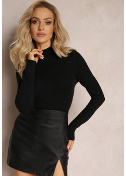 Czarny Golf z Długim Rękawem Eruwen - id: HS2989-38-BLACK - marki Renee - 186390654 Czarny Golf z Długim Rękawem Eruwen ze sklepu renee.pl w kategorii Swetry damskie - zdjęcie 186390654