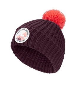 Jack Wolfskin Czapka &quot;Pompom Badge&quot; w kolorze fioletowo-pomarańczowym ze sklepu Limango Polska w kategorii Czapki dziecięce - zdjęcie 186392031