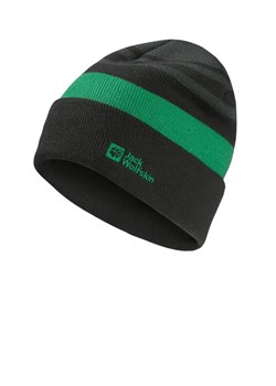 Jack Wolfskin Czapka beanie &quot;Stripy&quot; w kolorze zielono-czarnym ze sklepu Limango Polska w kategorii Czapki dziecięce - zdjęcie 186392052