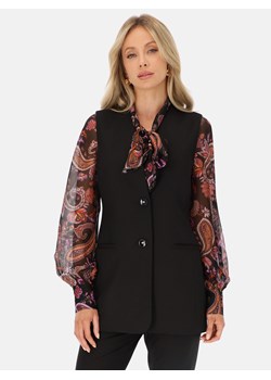 Czarna długa kamizelka damska bez kołnierza L’AF Ida ze sklepu Eye For Fashion w kategorii Kamizelki damskie - zdjęcie 186392553