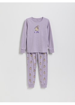 Reserved - Dwuczęściowa piżama Pusheen - fioletowy ze sklepu Reserved w kategorii Piżamy dziecięce - zdjęcie 186392940