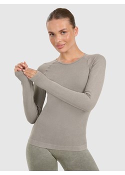 Damski longsleeve do jogi i pilatesu 4F 4FWAW25TFLOF429 - szary ze sklepu Sportstylestory.com w kategorii Bluzki damskie - zdjęcie 186395891
