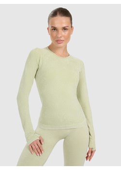 Damski longsleeve do jogi i pilatesu 4F 4FWAW25TFLOF429 - zielony ze sklepu Sportstylestory.com w kategorii Kurtki damskie - zdjęcie 186395901