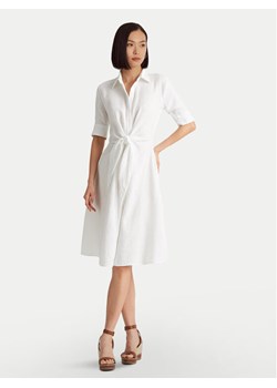 Lauren Ralph Lauren Sukienka koszulowa 200831364001 Biały Regular Fit ze sklepu MODIVO w kategorii Sukienki - zdjęcie 186399130