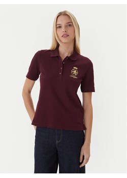 Tommy Hilfiger Polo Gold Crest WW0WW47315 Bordowy Regular Fit ze sklepu MODIVO w kategorii Bluzki damskie - zdjęcie 186399174