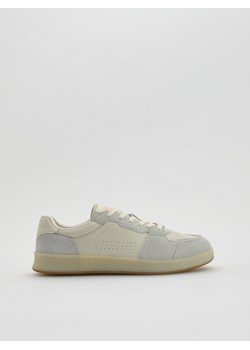 Reserved - Skórzane sneakersy - biały ze sklepu Reserved w kategorii Buty sportowe męskie - zdjęcie 186405971