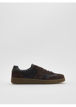 Reserved - Skórzane sneakersy - ciemnobrązowy ze sklepu Reserved w kategorii Buty sportowe męskie - zdjęcie 186405974