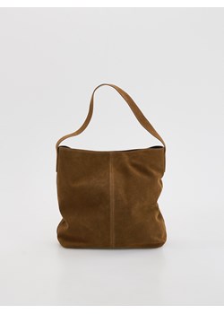 Reserved - Zamszowa torebka - brązowy ze sklepu Reserved w kategorii Torby Shopper bag - zdjęcie 186406323