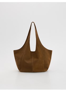 Reserved - Skórzana torebka typu hobo - brązowy ze sklepu Reserved w kategorii Torby Shopper bag - zdjęcie 186406330