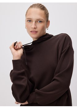 Reserved - Gładka bluza z modalem - ciemnobrązowy ze sklepu Reserved w kategorii Bluzy damskie - zdjęcie 186406460