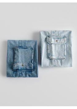 Reserved - Jeansy wide leg z kieszeniami cargo - niebieski ze sklepu Reserved w kategorii Spodnie dziewczęce - zdjęcie 186406564