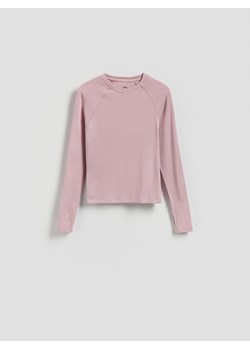 Reserved - Sportowy longsleeve z modalem - brudny róż ze sklepu Reserved w kategorii Bluzki damskie - zdjęcie 186406972