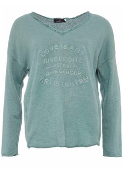 Zwillingsherz Bluza &quot;Love is Art&quot; w kolorze turkusowym ze sklepu Limango Polska w kategorii Bluzy damskie - zdjęcie 186407883