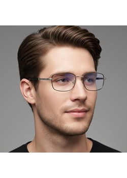 Metalowe okulary zerówki z filtrem Blue Light do komputera 25154C Czarny/Srebrny + akcesoria ze sklepu Stylion w kategorii Okulary zerówki męskie - zdjęcie 186408292
