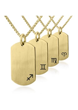 Zodiak złoty naszyjnik nieśmiertelnik na łańcuszku ze znakiem zodiaku męski ze sklepu manoki.pl w kategorii Naszyjniki męskie - zdjęcie 186408391