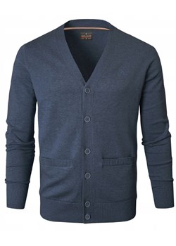 Bawełniany Sweter Męski, Rozpinany (Kardigan) - Pako Jeans - Jasny Granat SWPJNScamiloGRmz ze sklepu JegoSzafa.pl w kategorii Swetry męskie - zdjęcie 186408413