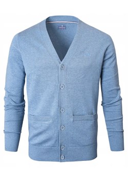 Bawełniany Sweter Męski, Rozpinany (Kardigan) - Pako Jeans - Niebieski SWPJNScamiloJNSmz ze sklepu JegoSzafa.pl w kategorii Swetry męskie - zdjęcie 186408420