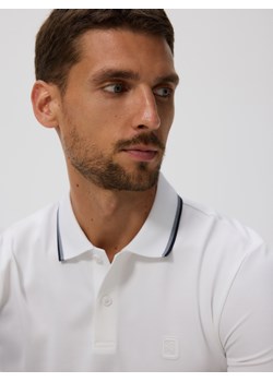 Reserved - Koszulka polo z merceryzowaną bawełną - biały ze sklepu Reserved w kategorii T-shirty męskie - zdjęcie 186410103