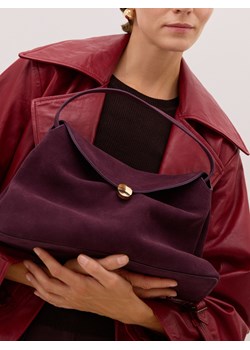 Reserved - Zamszowa torebka na ramię - mahoniowy ze sklepu Reserved w kategorii Torby Shopper bag - zdjęcie 186410170