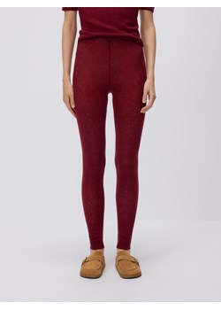 Reserved - Wełniane legginsy - burgundowy ze sklepu Reserved w kategorii Spodnie damskie - zdjęcie 186410653
