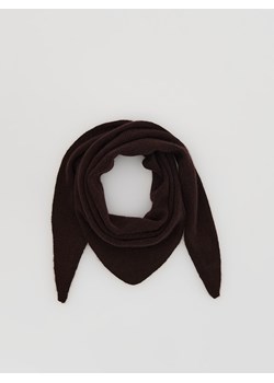 Reserved - Wełniana apaszka - ciemnobrązowy - id: 676FE-89X - marki Reserved - 186411470 Reserved - Wełniana apaszka - ciemnobrązowy ze sklepu Reserved w kategorii Szaliki i chusty damskie - zdjęcie 186411470