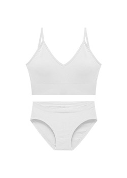 Bezszwowy komplet bielizny sportowej - Biały S/M ze sklepu Intimica.pl w kategorii Komplety bielizny damskiej - zdjęcie 186414402
