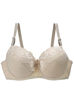 Biustonosz klasyczny z kokardką - Beżowy 75B ze sklepu Intimica.pl w kategorii Biustonosze - zdjęcie 186414674