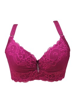Biustonosz PLUS SIZE z ozdobną cyrkonią - Różowy C / 80 C / 80 ze sklepu Intimica.pl w kategorii Biustonosze - zdjęcie 186414780