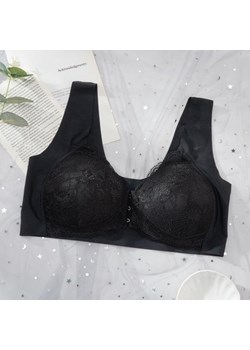 Biustonosz zapinany z przodu z koronkową wstawką - Czarny 2XL - id: 8684015124809 - marki Intimica - 186415114 Biustonosz zapinany z przodu z koronkową wstawką - Czarny 2XL ze sklepu Intimica.pl w kategorii Biustonosze - zdjęcie 186415114