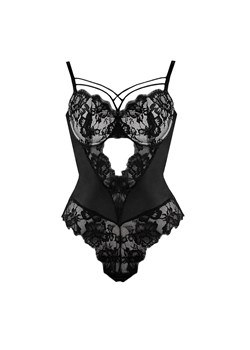 Body na ramiączkach z paskami na dekolcie - Czarny S - id: 8704728760649 - marki Intimica - 186415353 Body na ramiączkach z paskami na dekolcie - Czarny S ze sklepu Intimica.pl w kategorii Body damskie - zdjęcie 186415353