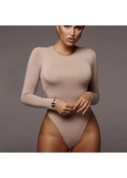 Body z długim rękawem klasyczne - Beżowy S ze sklepu Intimica.pl w kategorii Body damskie - zdjęcie 186415410