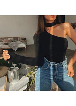 Body z rękawem i chokerem - Czarny S ze sklepu Intimica.pl w kategorii Body damskie - zdjęcie 186415472