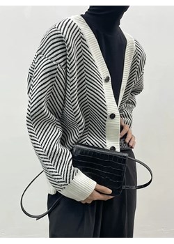 Kardigan damski oversize w jodełkę - S/M ze sklepu Intimica.pl w kategorii Swetry damskie - zdjęcie 186418421