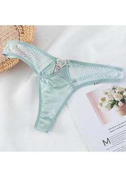 Satynowe stringi z ozdobnym serduszkiem - Niebieski S/M - id: 9214172332361 - marki Intimica - 186422854 Satynowe stringi z ozdobnym serduszkiem - Niebieski S/M ze sklepu Intimica.pl w kategorii Majtki damskie - zdjęcie 186422854