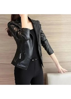 Skórzana kurtka damska typu slim fit - S ze sklepu Intimica.pl w kategorii Kurtki damskie - zdjęcie 186423321