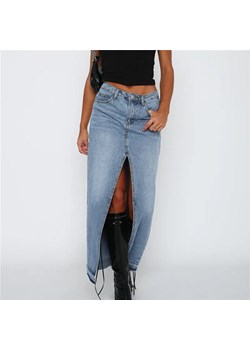 Spódnica maxi denim z rozcięciem - Niebieski S ze sklepu Intimica.pl w kategorii Spódnice - zdjęcie 186423571