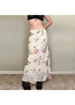 Spódnica maxi w kwiaty - Kremowy S ze sklepu Intimica.pl w kategorii Spódnice - zdjęcie 186423594