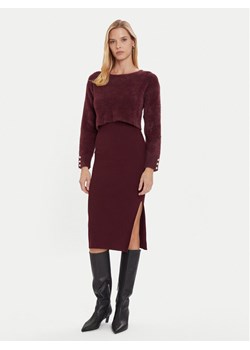 Morgan Sukienka dzianinowa 242-RMONA Bordowy Slim Fit ze sklepu MODIVO w kategorii Sukienki - zdjęcie 186427272
