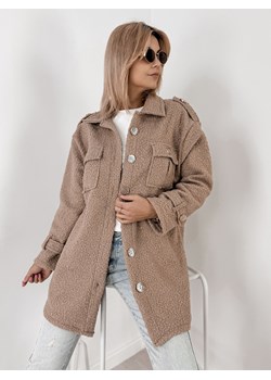 płaszcz boucle elinna ciemnobeżowy one size ze sklepu UBRA w kategorii Płaszcze damskie - zdjęcie 186428674
