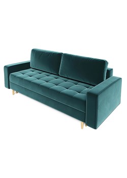 Ciemnozielona sofa welurowa z pojemnikiem T6-N31 ze sklepu Edinos.pl w kategorii Sofy i kanapy - zdjęcie 186429304