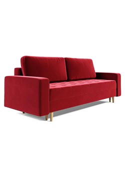 Czerwona sofa rozkładana z pojemnikiem na pościel C6-L61 ze sklepu Edinos.pl w kategorii Sofy i kanapy - zdjęcie 186429323