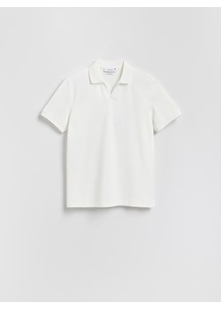 Reserved - Polo z merceryzowaną bawełną - biały ze sklepu Reserved w kategorii T-shirty męskie - zdjęcie 186430122