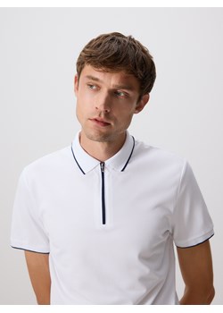 Reserved - Koszulka polo z merceryzowaną bawełną - biały ze sklepu Reserved w kategorii T-shirty męskie - zdjęcie 186430140