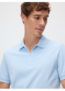 Reserved - Koszulka polo z merceryzowaną bawełną - jasnoniebieski ze sklepu Reserved w kategorii T-shirty męskie - zdjęcie 186430143