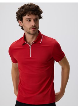 Reserved - Koszulka polo z merceryzowaną bawełną - czerwony ze sklepu Reserved w kategorii T-shirty męskie - zdjęcie 186430150
