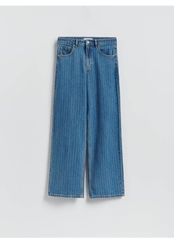 Reserved - Jeansy wide leg w paski - niebieski ze sklepu Reserved w kategorii Jeansy damskie - zdjęcie 186430820