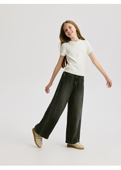 Reserved - Jeansy super wide leg - czarny ze sklepu Reserved w kategorii Spodnie dziewczęce - zdjęcie 186431751