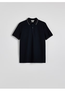 Reserved - Polo z merceryzowanej bawełny - granatowy ze sklepu Reserved w kategorii T-shirty męskie - zdjęcie 186431861