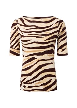 Lauren Ralph Lauren Damska koszulka z nadrukiem Kobiety Bawełna czekoladowy wzorzysty ze sklepu vangraaf w kategorii Bluzki damskie - zdjęcie 186432473