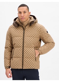 JOOP! Męska kurtka pikowana - Ambro Mężczyźni Bawełna beżowy wzorzysty ze sklepu vangraaf w kategorii Kurtki męskie - zdjęcie 186432520